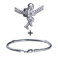 Pugster Gift Center - walking astronaut pattern european bead bracelet combination Image.