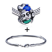 Pugster Gift Center - monster with may emerald color &amp; september birthstones european bead bracelets combination Image.