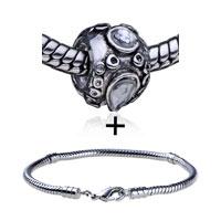 Pugster Gift Center - round shaped dread expression pattern european bead bracelet combination Image.