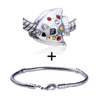 Pugster Gift Center - fish with birthstones european bead bracelets combination Image.