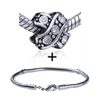 Pugster Gift Center - delicate cross european bead bracelet combination Image.