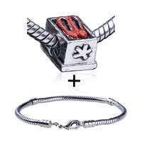 Pugster Gift Center - new red leather shoes european bead bracelet combination Image.