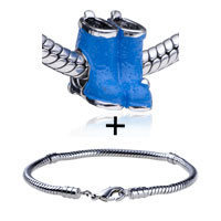 Pugster Gift Center - blue shoes european bead bracelet combination Image.