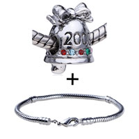 Pugster Gift Center - 2008 christmas bell european bead bracelet combination Image.