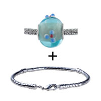 Pugster Gift Center - light blue flowered bracelet combination Image.