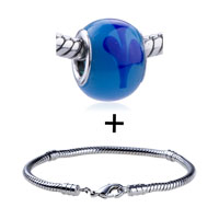 Pugster Gift Center - blue murano flower pattern combination Image.
