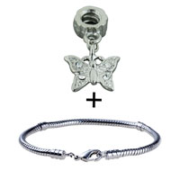 Pugster Gift Center - sparkling dangling butterfly bracelet combination Image.