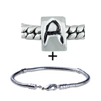 Pugster Gift Center - silver tone letter a bracelet combination Image.