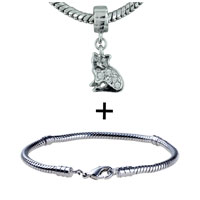 Pugster Gift Center - cat rhinestone studded bracelet combination Image.