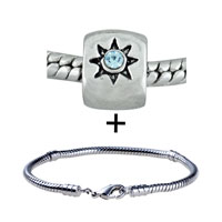 Pugster Gift Center - flower studded austrian crystal bracelet combination Image.