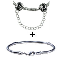 Pugster Gift Center - chain linked antique finished pewter bracelet combination Image.