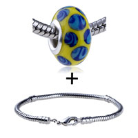 Pugster Gift Center - blue and pale blue dotted slim bracelet combination Image.