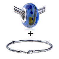 Pugster Gift Center - blue and yellow doodles slim bracelet combination Image.
