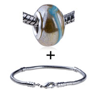 Pugster Gift Center - turquoise and white stripes slim bracelet combination Image.