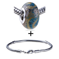 Pugster Gift Center - turquoise and golden speckles slim bracelet combination Image.