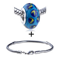 Pugster Gift Center - dark blue and yellow pattern slim bracelet combination Image.