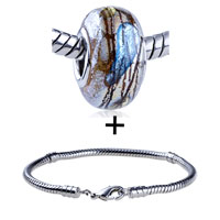 Pugster Gift Center - glitter bright blue footprint bracelet combination Image.