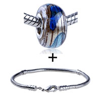 Pugster Gift Center - bright blue and pale blue footprint bracelet combination Image.