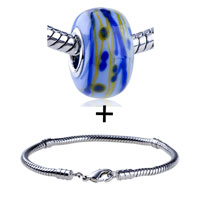 Pugster Gift Center - blue and earth yellow intricate line bracelet combination Image.