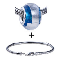 Pugster Gift Center - silver foil ring translucent bracelet combination Image.