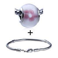 Pugster Gift Center - pink texture peach blossom bracelet combination Image.
