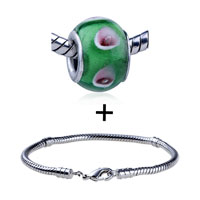 Pugster Gift Center - pink flower translucent bracelet combination Image.
