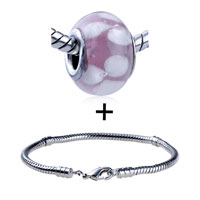 Pugster Gift Center - white clover translucent bracelet combination Image.