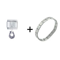 Pugster Gift Center - horse shoe combination italian charm bracelet Image.