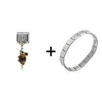 Pugster Gift Center - november topaz color birthstone frog dangle italian charm bracelets combination Image.