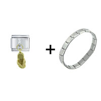 Pugster Gift Center - sandal gold combination italian charm bracelet Image.