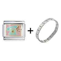 Pugster Gift Center - telephone heart combination italian charm bracelet Image.