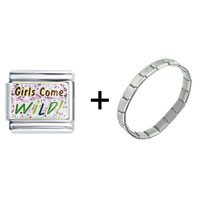 Pugster Gift Center - girls come wild combination italian charm bracelet Image.