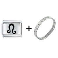 Pugster Gift Center - leo symbol combination italian charm bracelet Image.