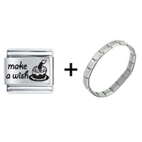 Pugster Gift Center - make a wish birthday combination italian charm bracelet Image.