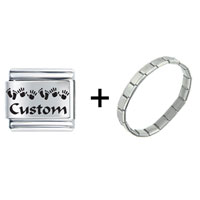 Pugster Gift Center - custom hand foot combination italian charm bracelet Image.