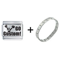 Pugster Gift Center - go cheerleader custom combination italian charm bracelet Image.