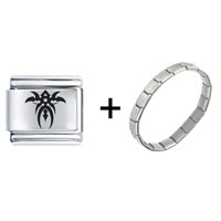Pugster Gift Center - tribal symbol photo combination italian charm bracelet Image.