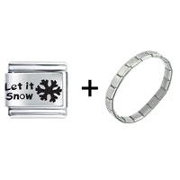 Pugster Gift Center - silver snow combination italian charm bracelet Image.
