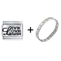 Pugster Gift Center - l live love laugh combination italian charm bracelet Image.