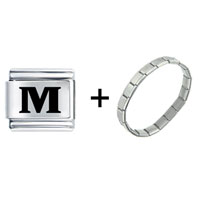Pugster Gift Center - alphabet m combination italian charm bracelet Image.