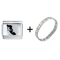Pugster Gift Center - surfer silhouette combination italian charm bracelet Image.