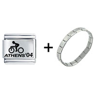 Pugster Gift Center - athens cycling combination italian charm bracelet Image.