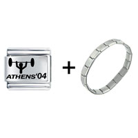 Pugster Gift Center - athens weight lifting combination italian charm bracelet Image.