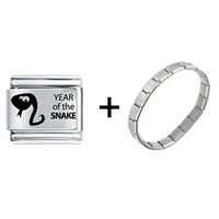 Pugster Gift Center - year of the snake combination italian charm bracelet Image.