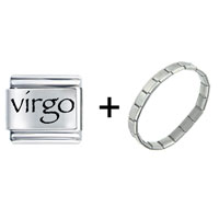 Pugster Gift Center - virgo letter combination italian charm bracelet Image.