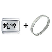 Pugster Gift Center - year of the snake chinese combination italian charm bracelet Image.