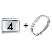 Pugster Gift Center - number four combination italian charm bracelet Image.