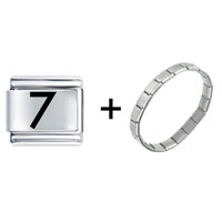 Pugster Gift Center - number seven combination italian charm bracelet Image.