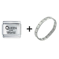 Pugster Gift Center - queen of the world combination italian charm bracelet Image.