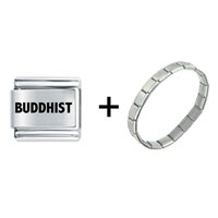 Pugster Gift Center - buddhist combination italian charm bracelet Image.